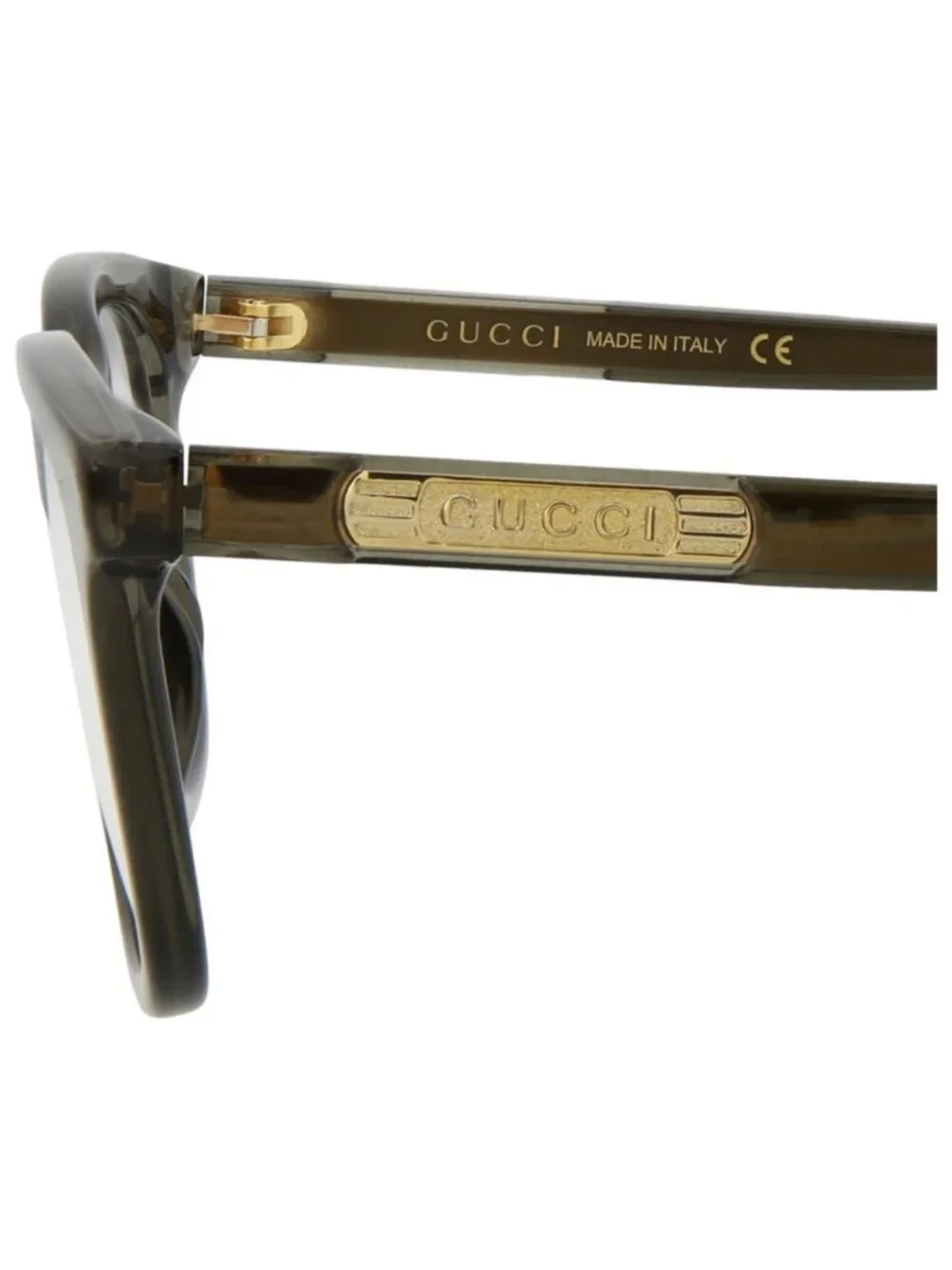 New Gucci Women's Eyeglasses Mens Square Rectangle Grey Grey Transparent